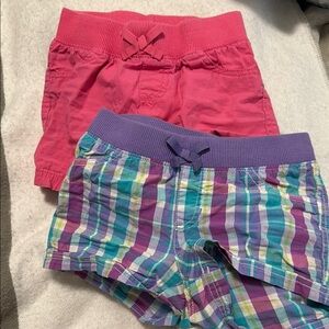 Pink and Multicolor Girls' Shorts Set